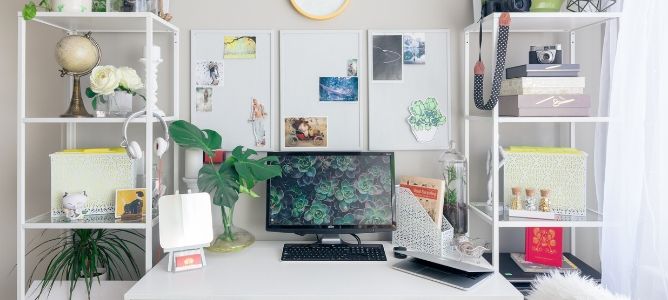 Decorated home desk