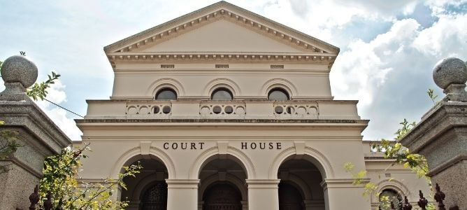 Exterior of court house.