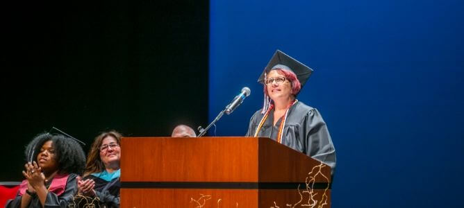 Ashworth outstanding graduate of the year, Cristy Marshall-Bradley.