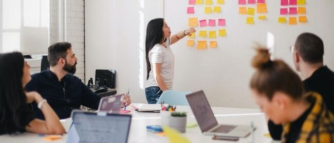 Woman running a business meeting. Woman running a business meeting.