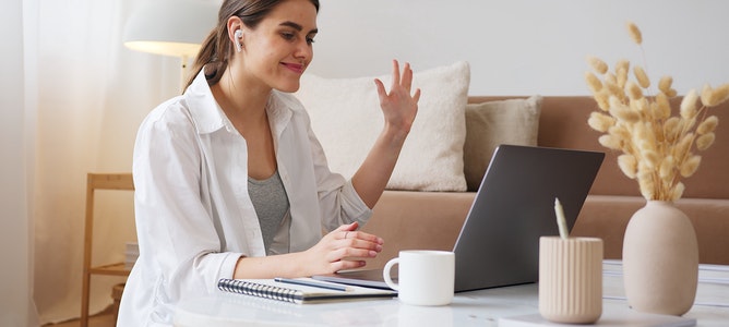 A learner taking an online course.